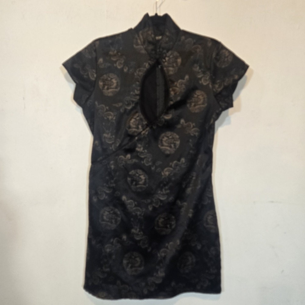 Vintage Fredericks Of Hollywood Short Sexy Black Asian Dress
